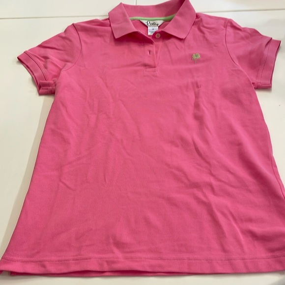 Lilly Pulitzer pink polo shirt 95% cotton 5% spandex - Picture 1 of 6